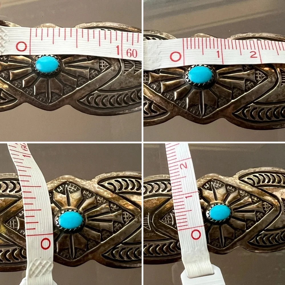 🪙💎Turquoise & Sterling Silver Barrette | Vintage Southwestern / Navajo Design